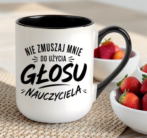 Kubek z nadrukiem śmieszny prezent Dzień Nauczyciela koniec Roku Szkolnego