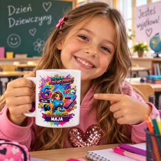 Kubek prezent Dzień DZIEWCZYNY dla Dziewczynki Koleżanki z klasy z imieniem