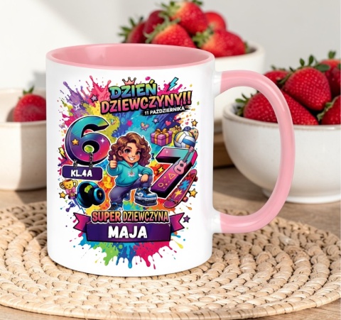 Kubek prezent Dzień DZIEWCZYNY dla Dziewczynki Koleżanki z klasy z imieniem