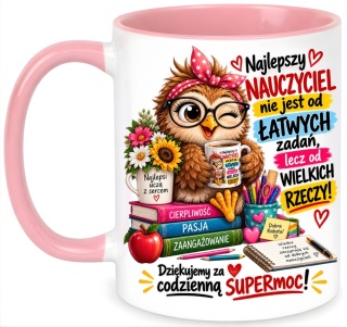 Kubek z nadrukiem prezent Dzień Nauczyciela dla Wychowawczyni Nauczycielki