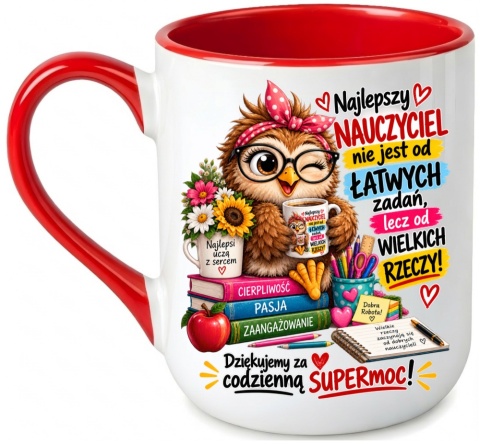 Kubek z nadrukiem prezent Dzień Nauczyciela dla Wychowawczyni Nauczycielki