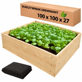Warzywniak drewniany Zielnik Skrzynia na warzywa Inspekt Grządka 100x100x27