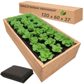 Warzywniak drewniany Zielnik Skrzynia na warzywa Inspekt Grządka 120x60x27